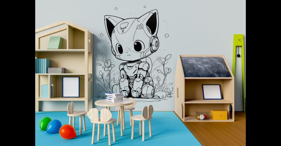 Mock up poster in kid room